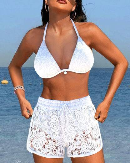 Jacinta | Elegant Solid Lace Bikini Set