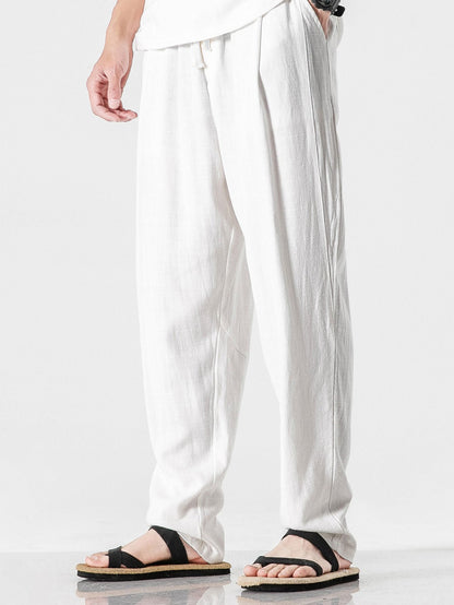 Callum - Relax Fit Linen And Cotton Blend Harem Pants