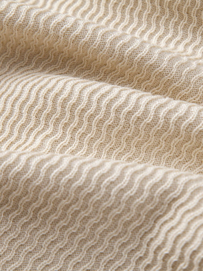 Jack - Wave Jacquard Knit V Neck Polo Shirt & Slim Fit Tapered Trousers