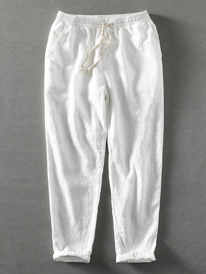 Noah - Linen Cotton Blend Cropped Pants
