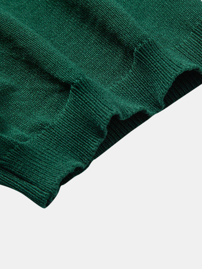 Cooper - Stripe Jacquard Knit Polo Shirt & Straight Leg Ribbed Pants