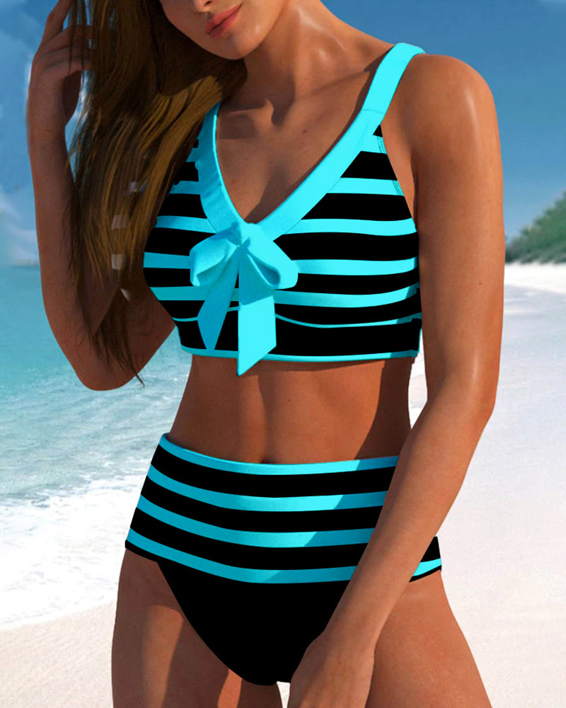Hayley | Striped High-Waisted Bikini