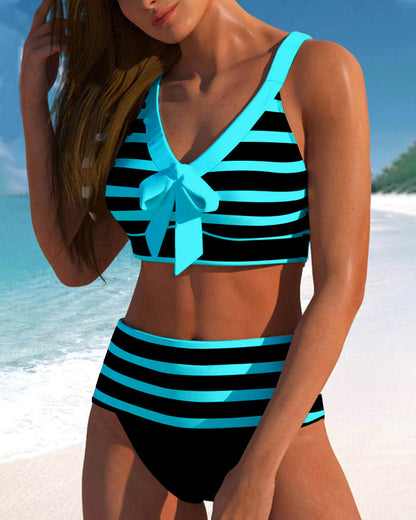 Hayley | Striped High-Waisted Bikini