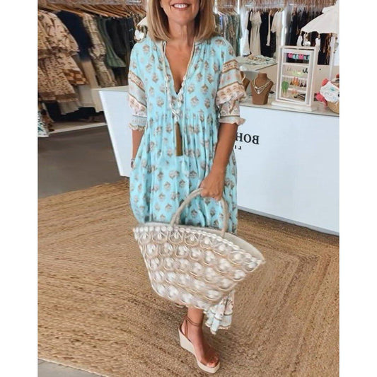 Eliza | Chic Floral V-Neck Dress