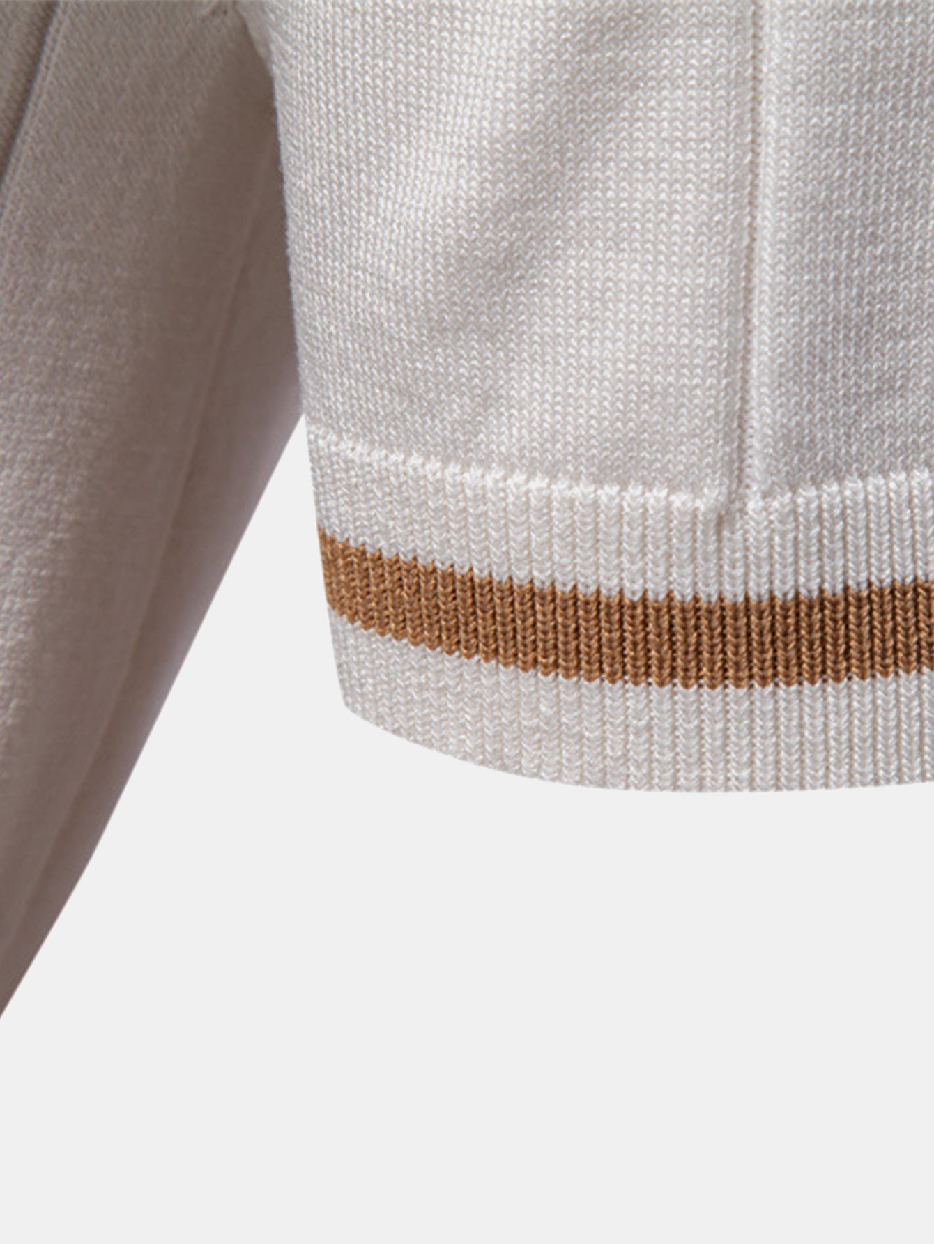 Mitchell - Contrast Trim Zipper Knit Polo Shirt