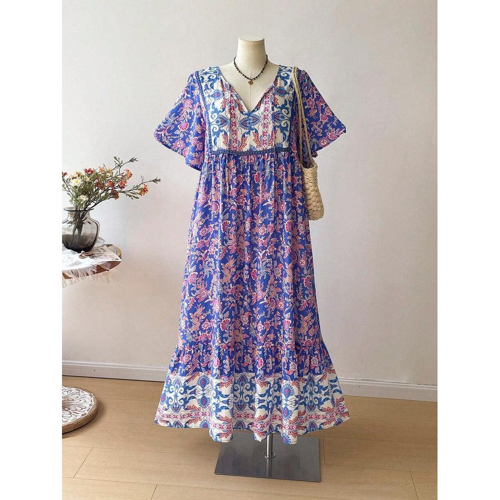 Goldie - Boho Floral Maxi Dress – Plus Size