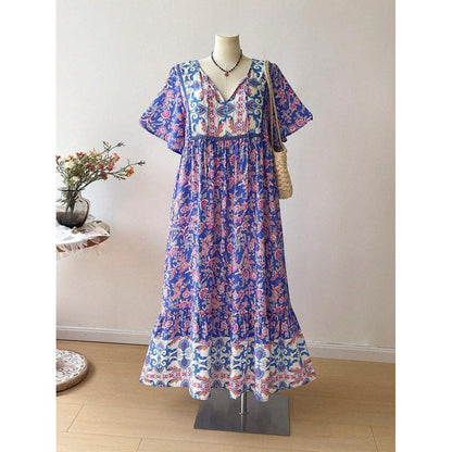 Goldie - Boho Floral Maxi Dress – Plus Size