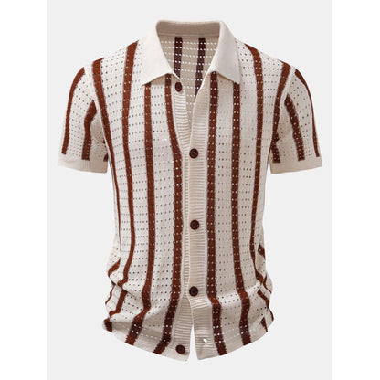 Toby - Stripe Eyelet Knitted Shirt
