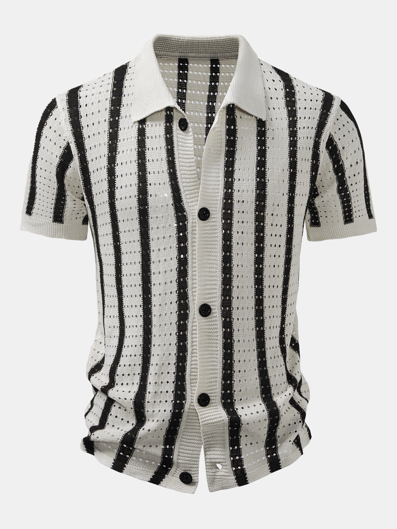 Toby - Stripe Eyelet Knitted Shirt