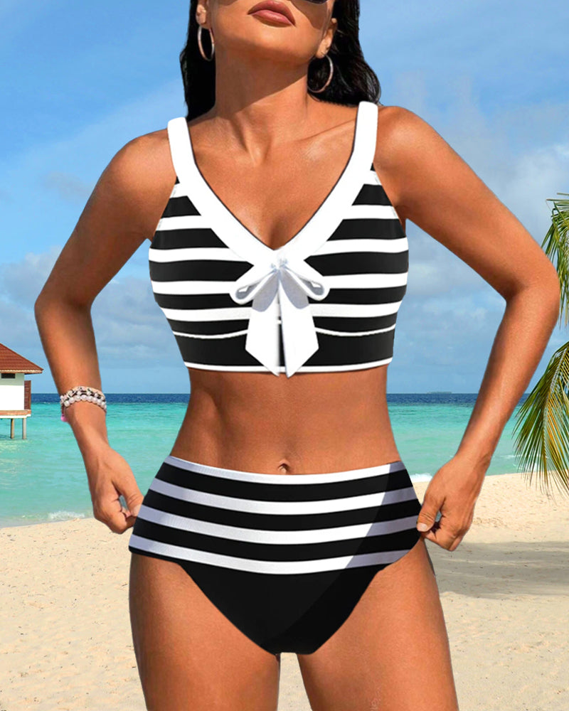 Hayley | Striped High-Waisted Bikini