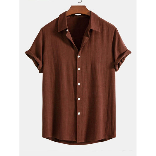 Hamish - Linen Rayon Blend Button Up Shirt