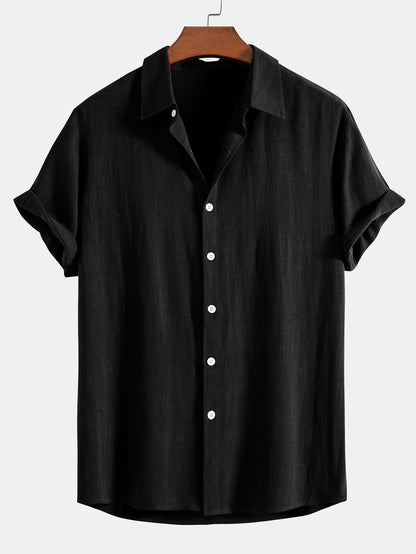 Hamish - Linen Rayon Blend Button Up Shirt