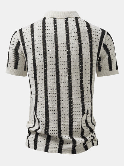 Toby - Stripe Eyelet Knitted Shirt