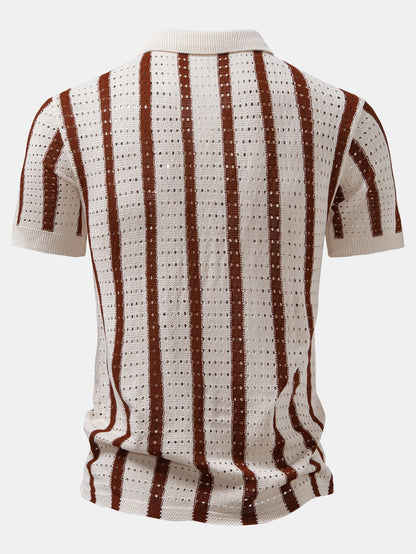 Toby - Stripe Eyelet Knitted Shirt