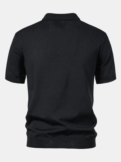 Cooper - Stripe Jacquard Knit Polo Shirt & Straight Leg Ribbed Pants