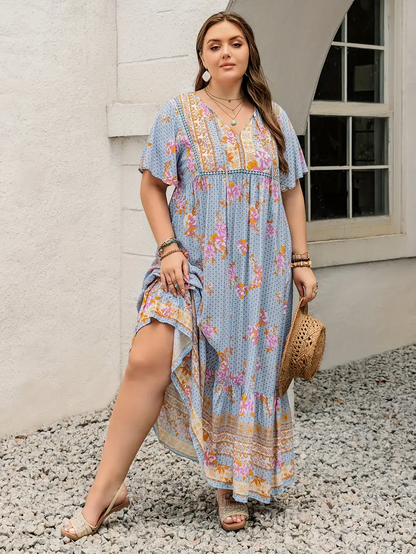 Roxy - Boho Floral Maxi Dress – Plus Size