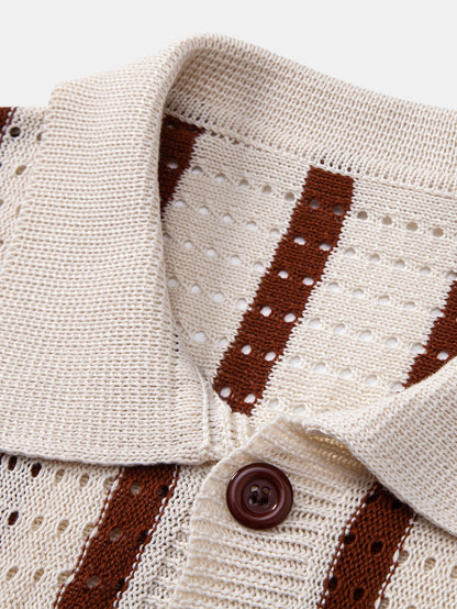 Toby - Stripe Eyelet Knitted Shirt