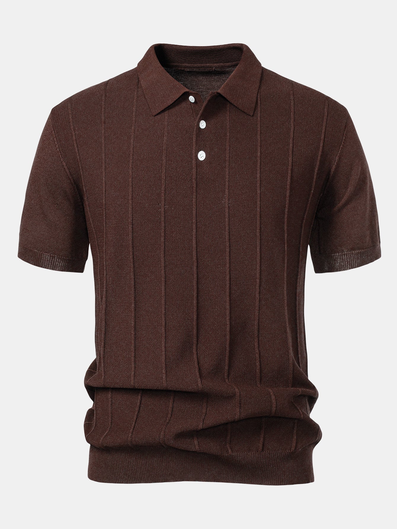 Cooper - Stripe Jacquard Knit Polo Shirt & Straight Leg Ribbed Pants