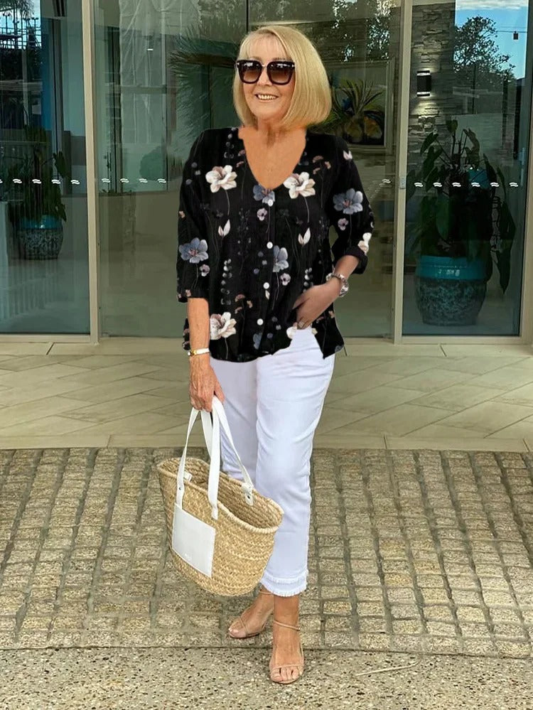 Bianca | Printed Button Tunic Top