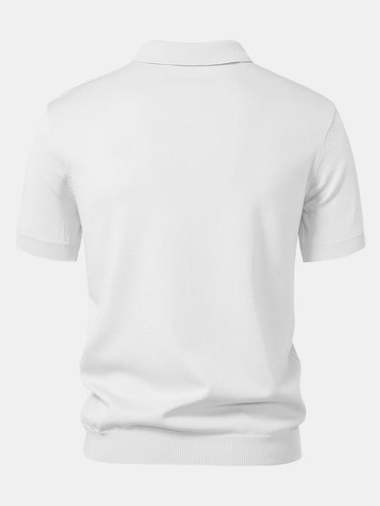 Cooper - Stripe Jacquard Knit Polo Shirt & Straight Leg Ribbed Pants