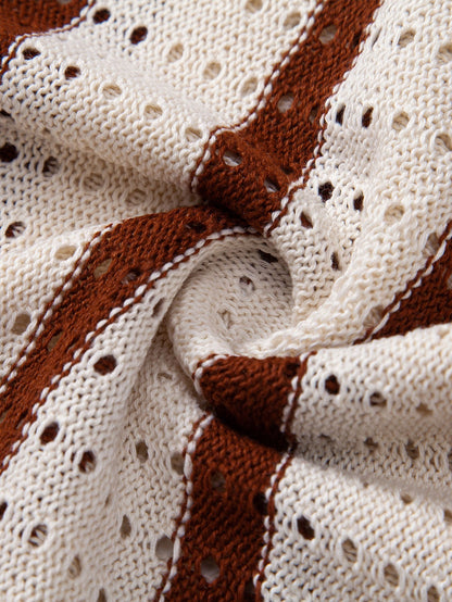 Toby - Stripe Eyelet Knitted Shirt