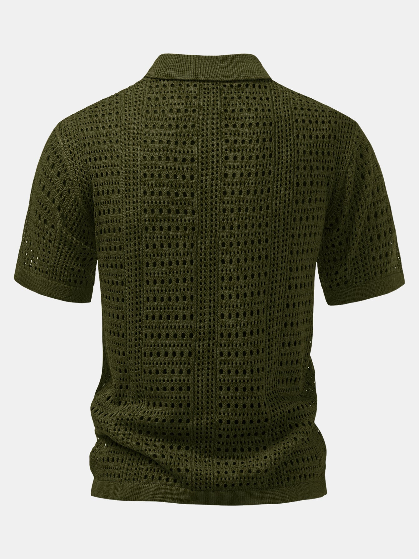 Blake - Crochet  V Neck Polo Shirt