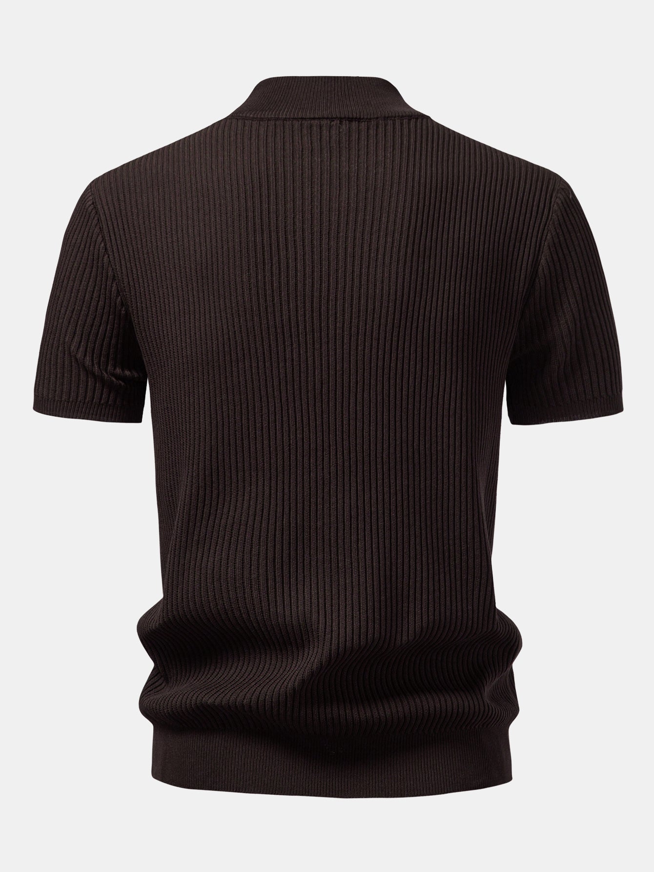 Lachlan - Ribbed Mock Neck Knitted Sweater T-Shirt