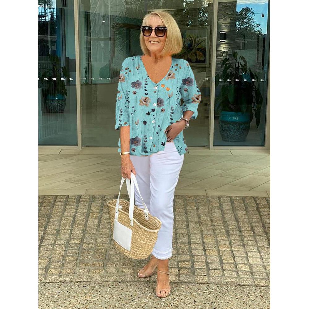 Bianca | Printed Button Tunic Top