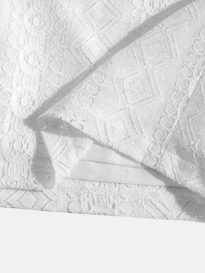 Harry - Geometry Textured Cuban Shirt & Shorts