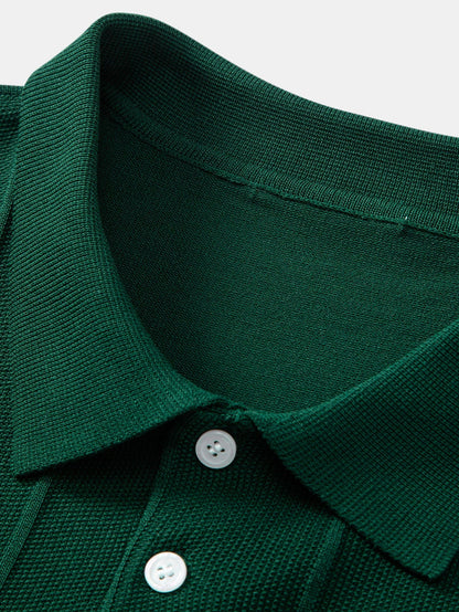 Cooper - Stripe Jacquard Knit Polo Shirt & Straight Leg Ribbed Pants