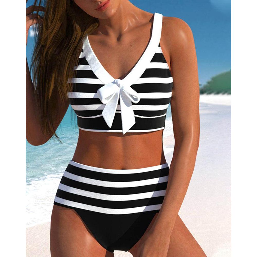 Hayley | Striped High-Waisted Bikini