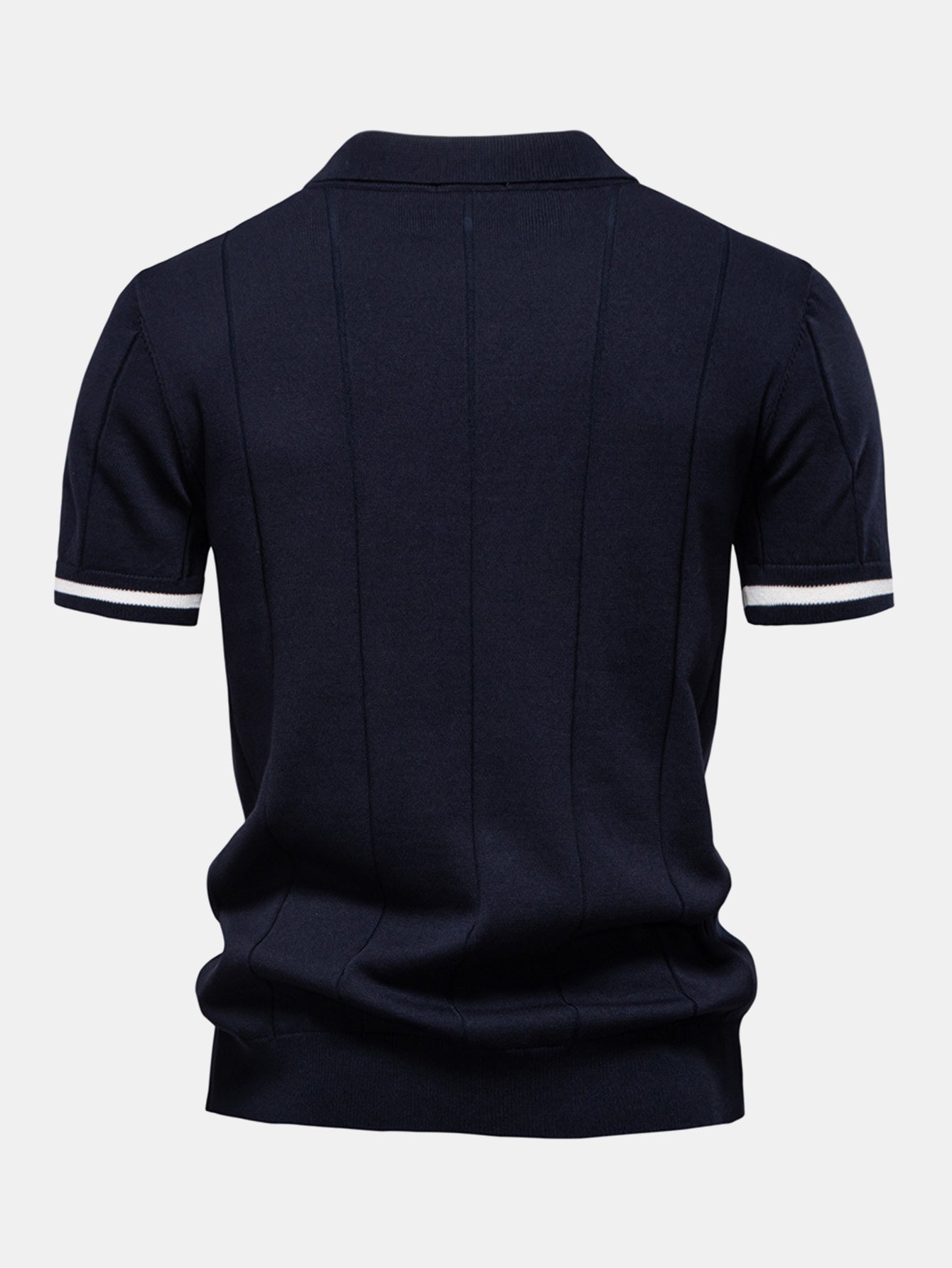 Mason - Contrast Trim Zipper Knit Polo Shirt & Slim Fit Tapered Trousers