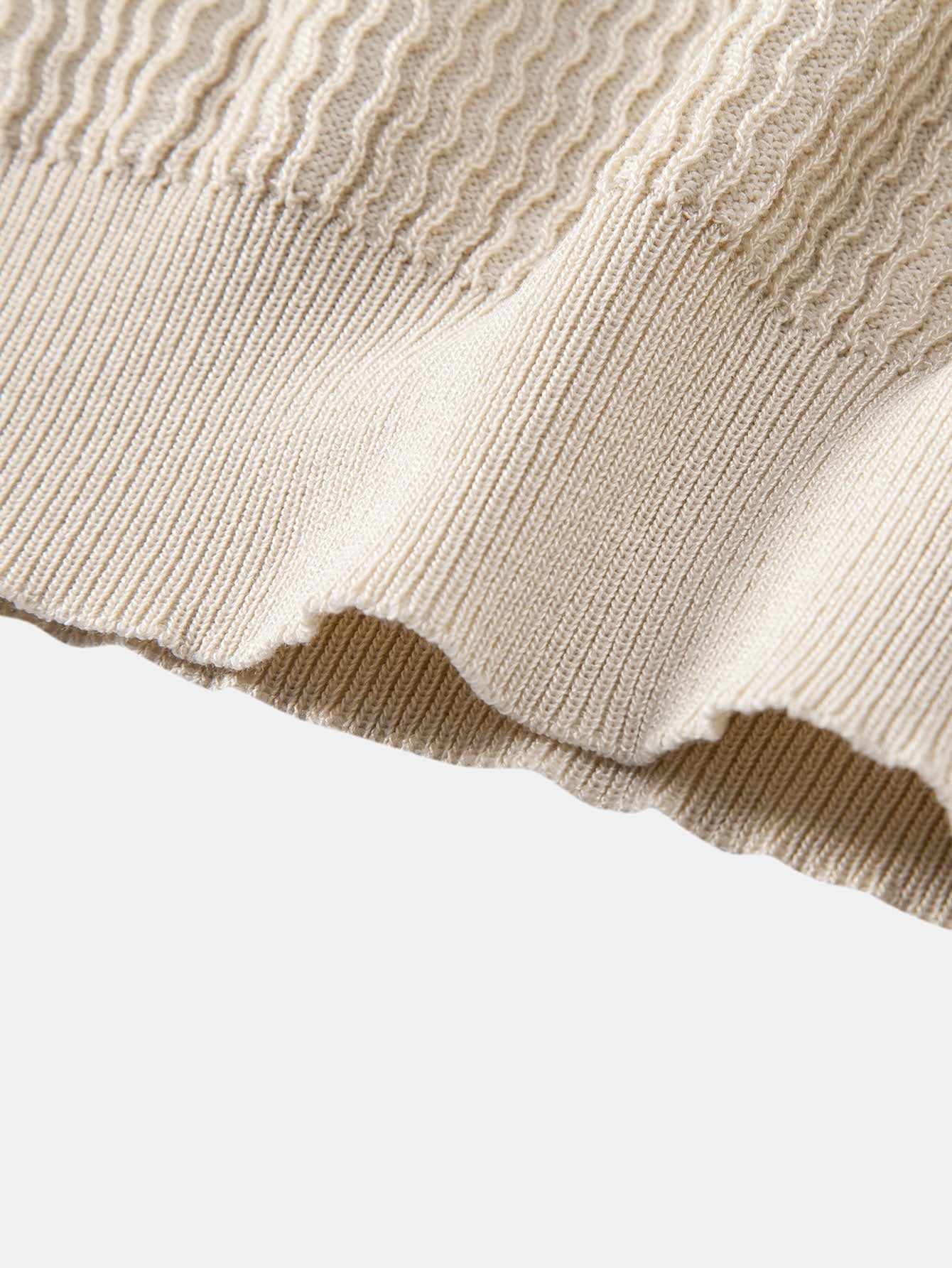 Jack - Wave Jacquard Knit V Neck Polo Shirt & Slim Fit Tapered Trousers