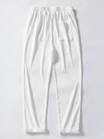 Cooper - Stripe Jacquard Knit Polo Shirt & Straight Leg Ribbed Pants