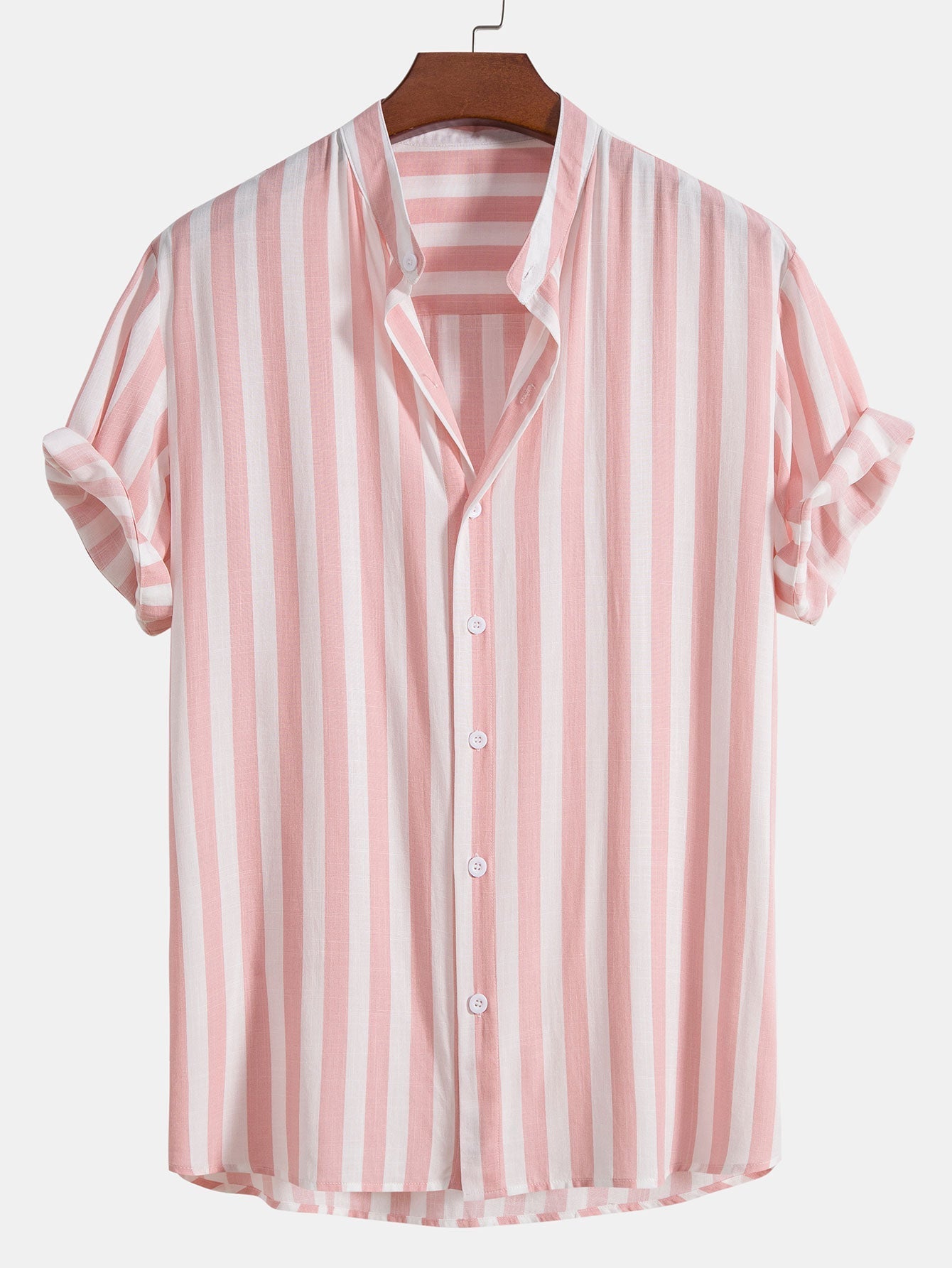 Travis - Striped Stand Collar Shirt & Swim Shorts
