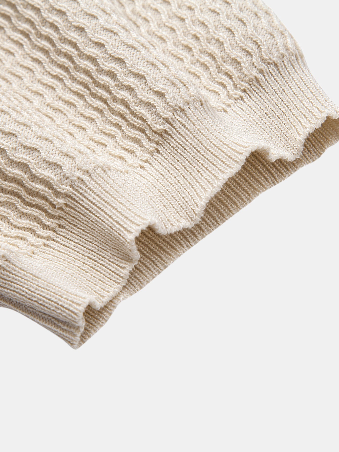 Jack - Wave Jacquard Knit V Neck Polo Shirt & Slim Fit Tapered Trousers