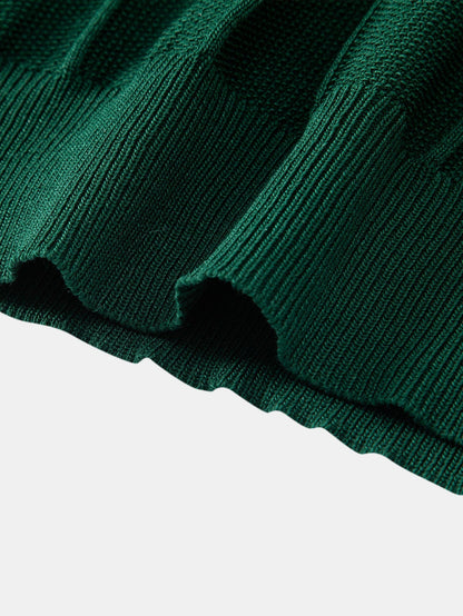 Cooper - Stripe Jacquard Knit Polo Shirt & Straight Leg Ribbed Pants