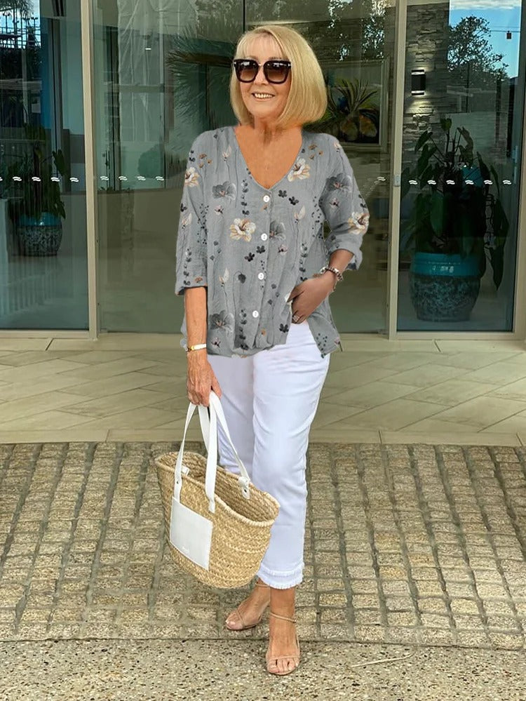 Bianca | Printed Button Tunic Top