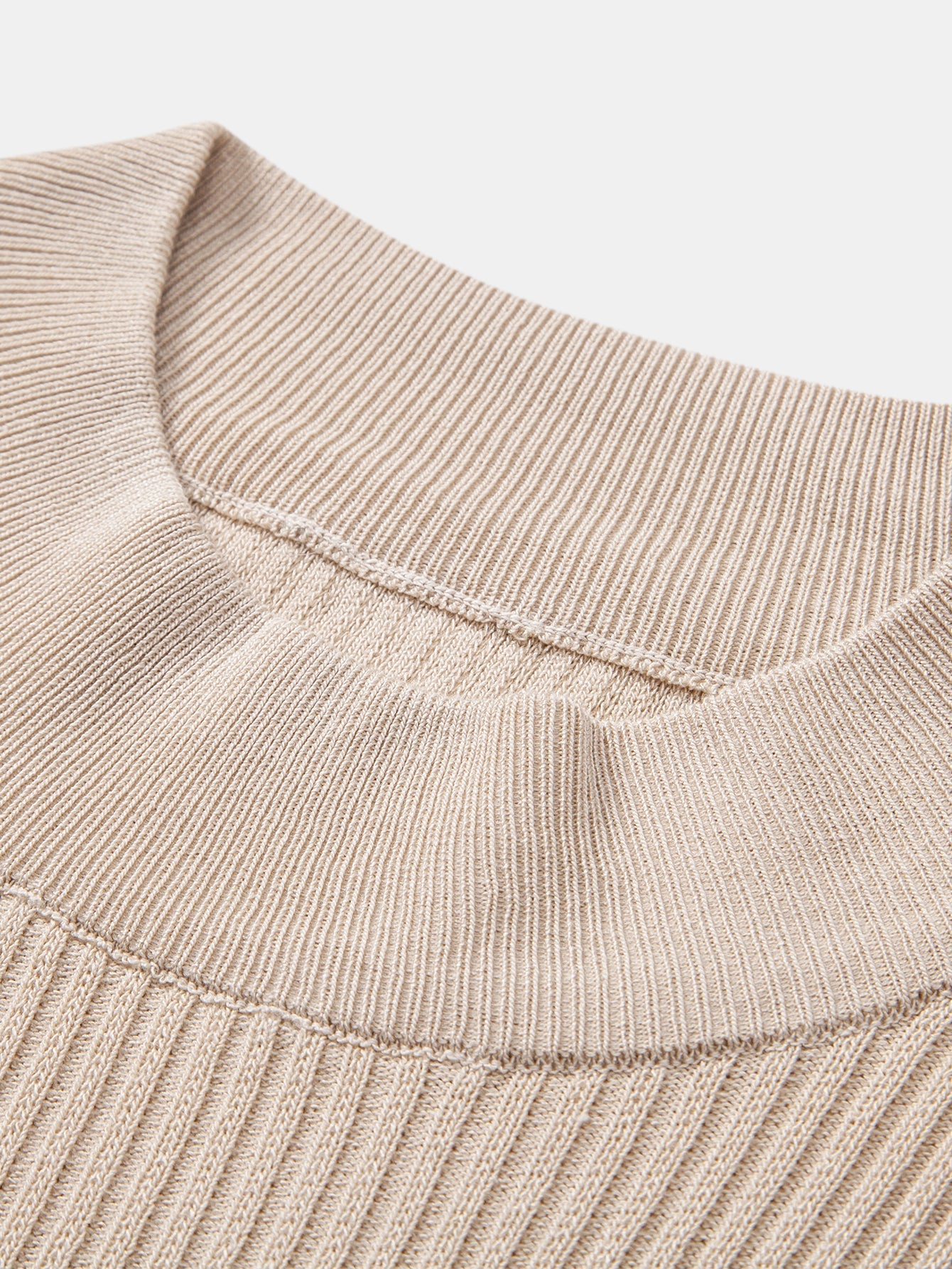 Lachlan - Ribbed Mock Neck Knitted Sweater T-Shirt
