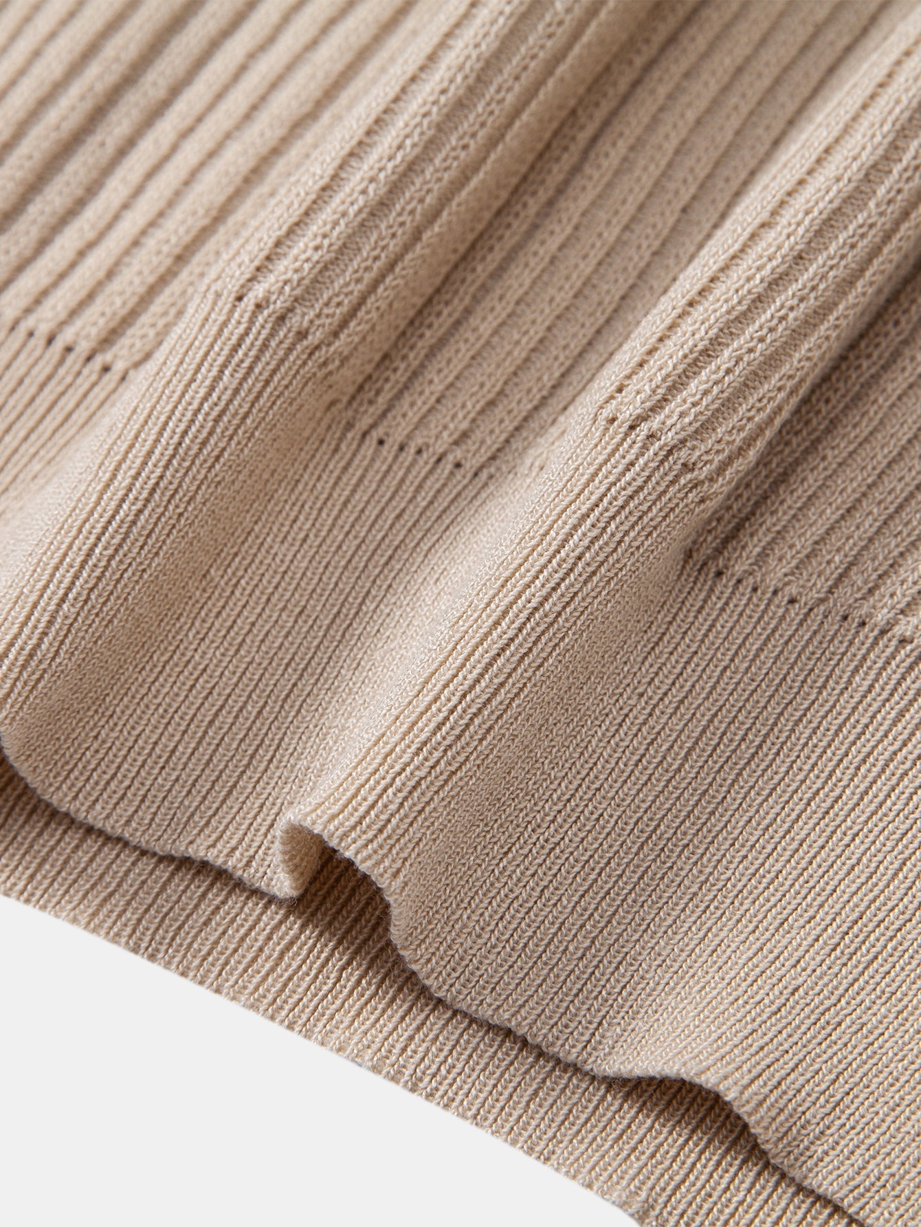 Lachlan - Ribbed Mock Neck Knitted Sweater T-Shirt