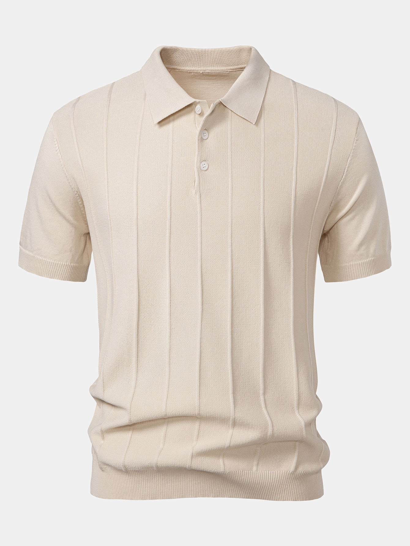 Cooper - Stripe Jacquard Knit Polo Shirt & Straight Leg Ribbed Pants