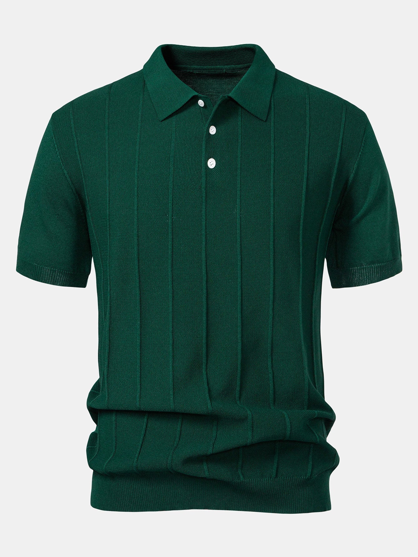 Cooper - Stripe Jacquard Knit Polo Shirt & Straight Leg Ribbed Pants