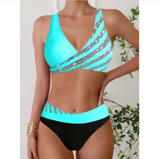 Cassandra - Printed Halter Neck Swimwear