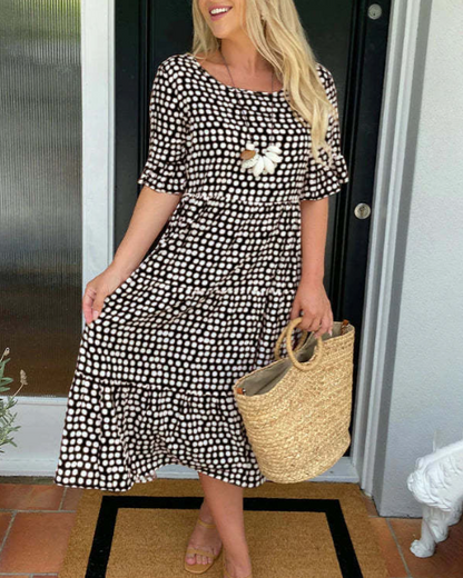 Brianna | Sable Short-Sleeve Midi Dress