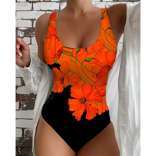 Brooke - Elegant One-Piece Swimsuit with Floral Print