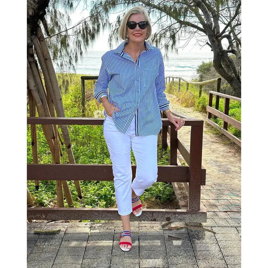 Aria | Striped Modern Blouse