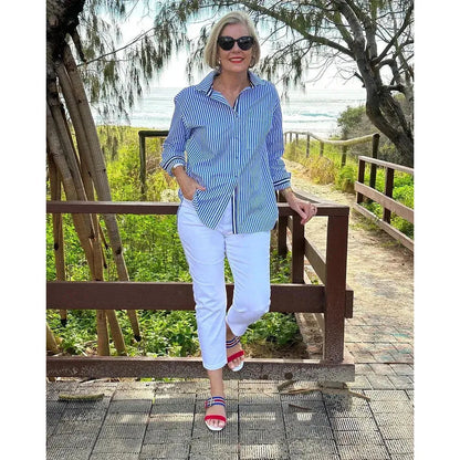 Aria | Striped Modern Blouse