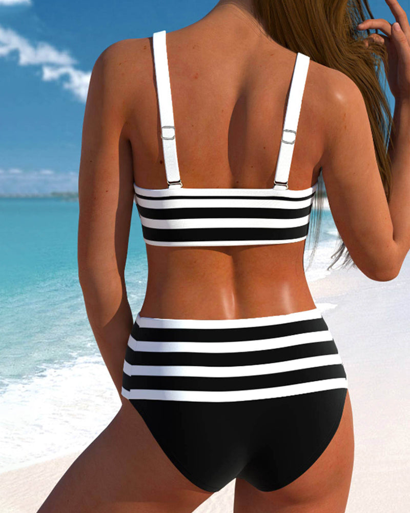 Hayley | Striped High-Waisted Bikini