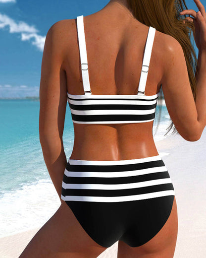 Hayley | Striped High-Waisted Bikini