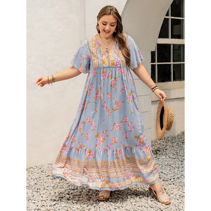 Roxy - Boho Floral Maxi Dress – Plus Size
